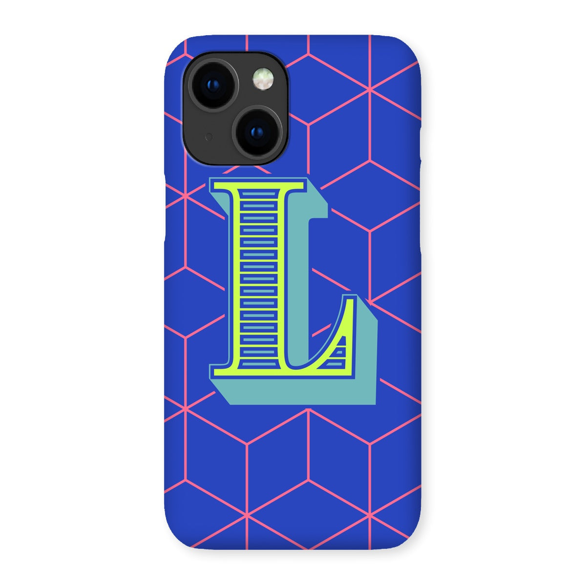 Blue Geo Alphabet Snap Phone Case