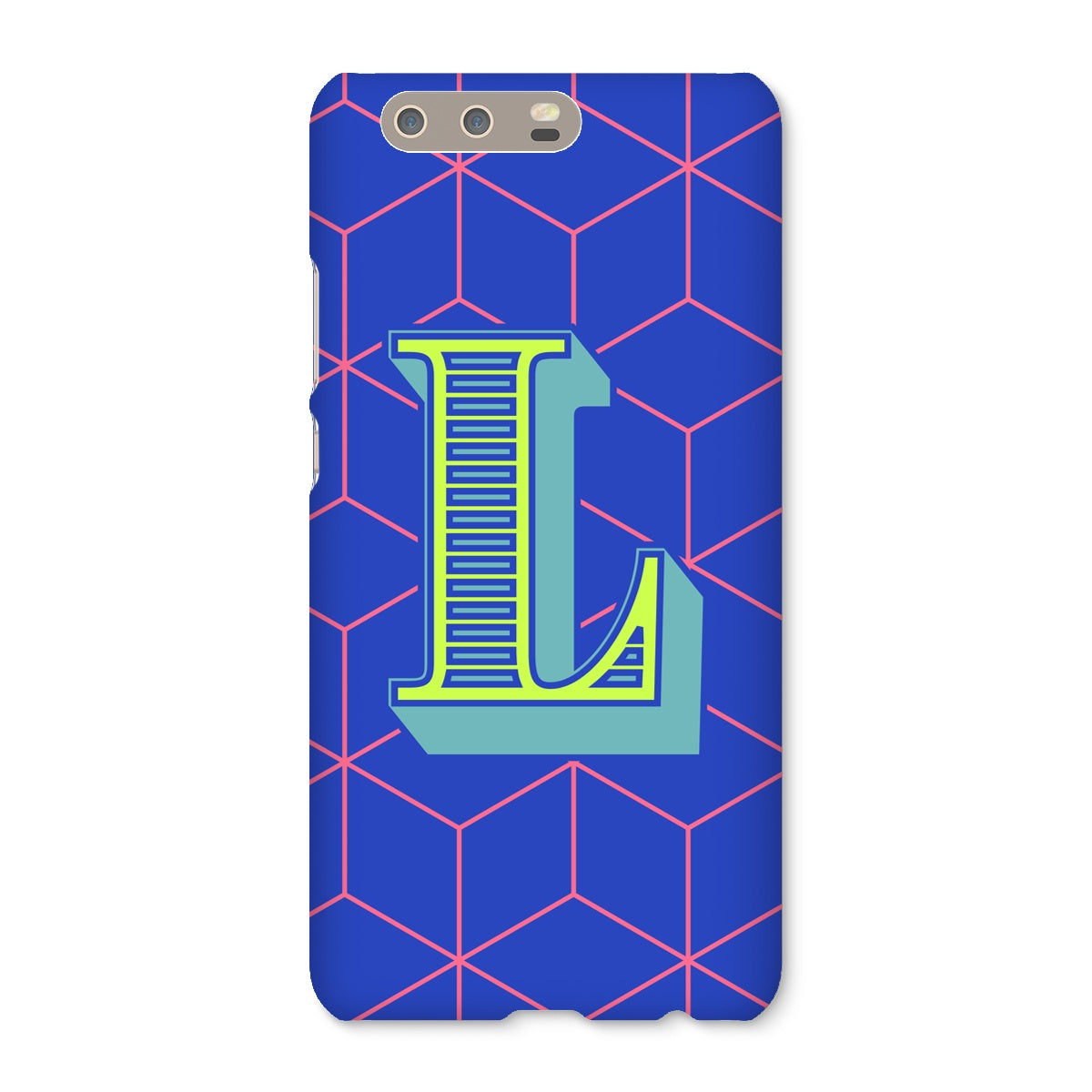 Blue Geo Alphabet Snap Phone Case