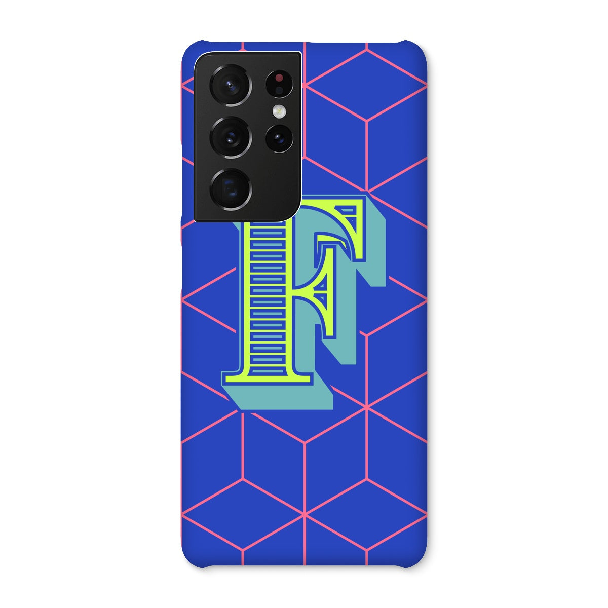 Blue Geo Alphabet Snap Phone Case