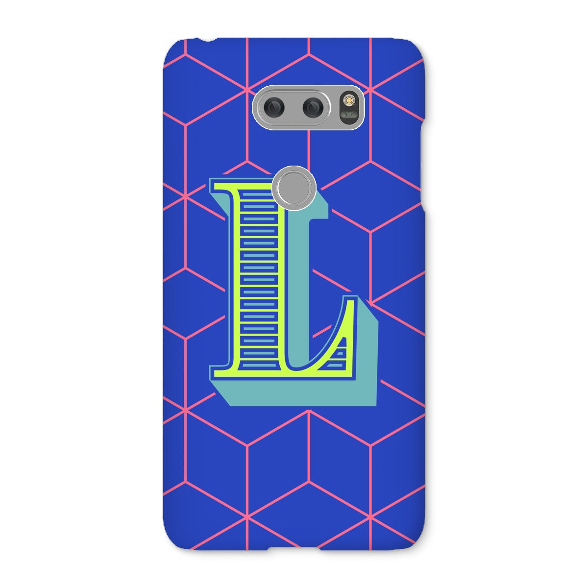 Blue Geo Alphabet Snap Phone Case