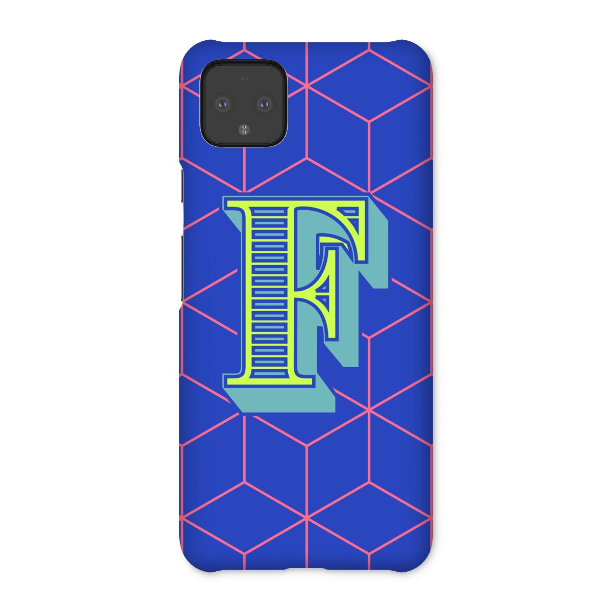 Blue Geo Alphabet Snap Phone Case