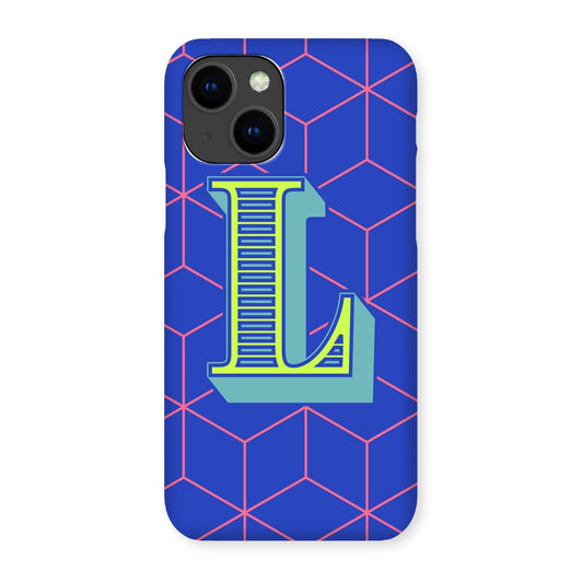 Blue Geo Alphabet Snap Phone Case