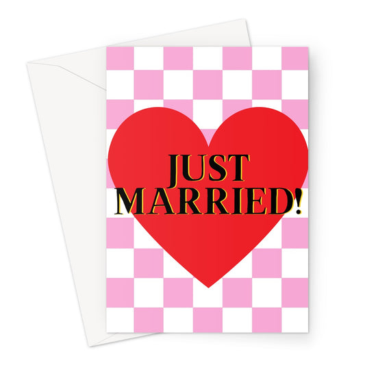 Just Married Heart Greeting Card