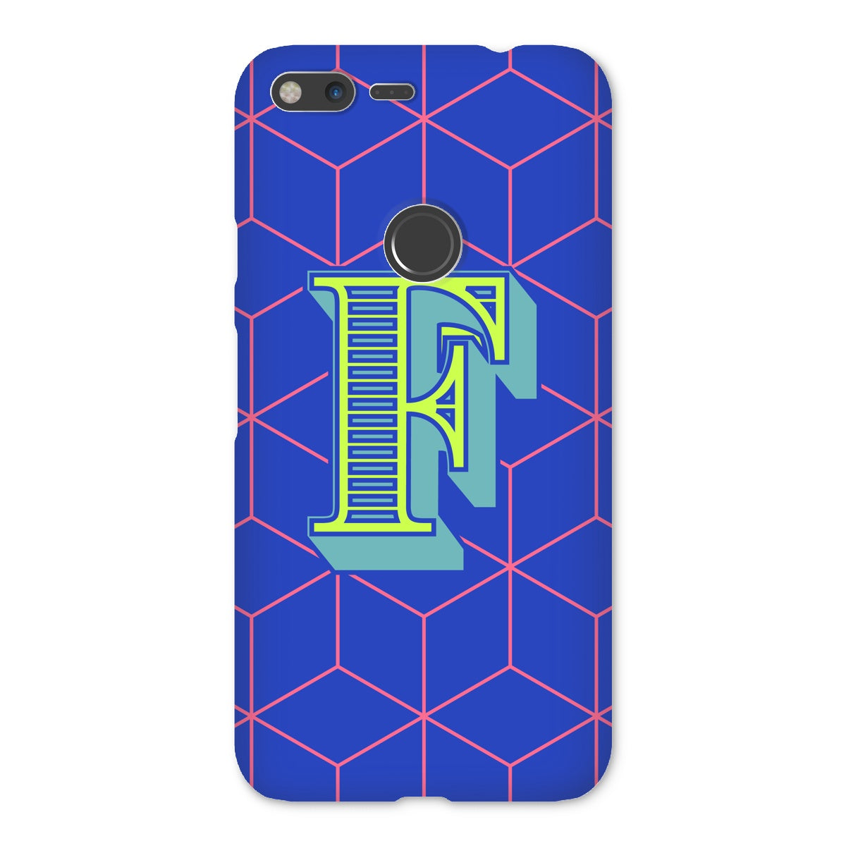 Blue Geo Alphabet Snap Phone Case