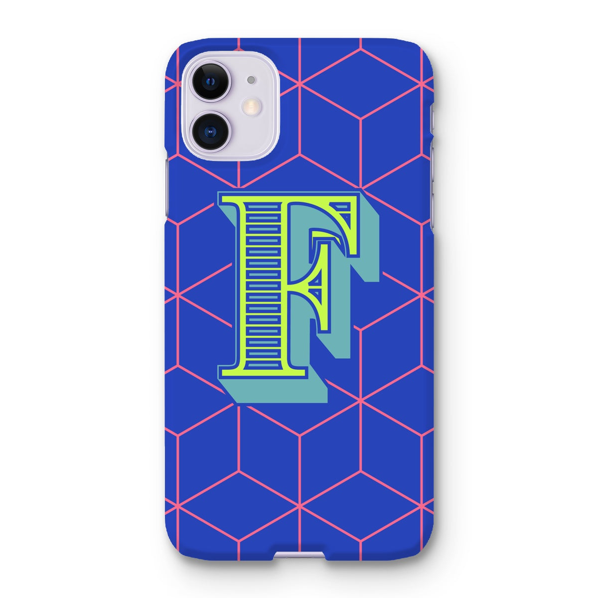 Blue Geo Alphabet Snap Phone Case