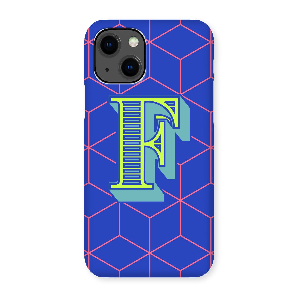 Blue Geo Alphabet Snap Phone Case