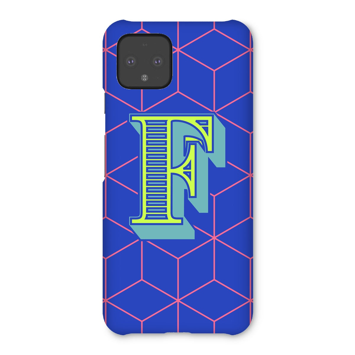 Blue Geo Alphabet Snap Phone Case