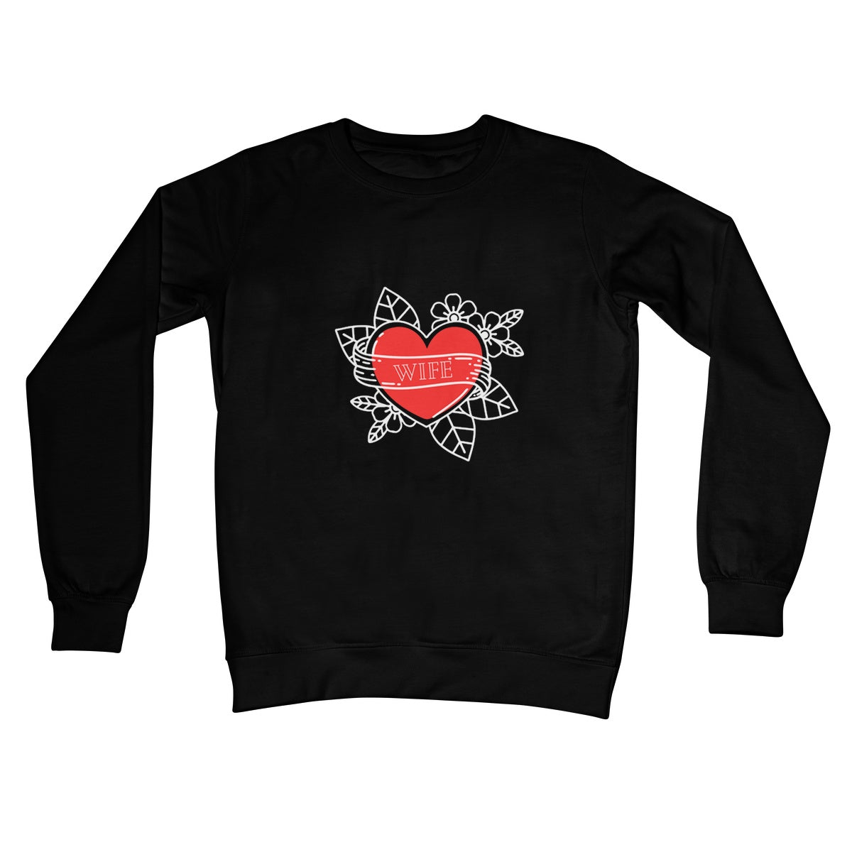 Wife Roses Crew Neck Sweatshirt