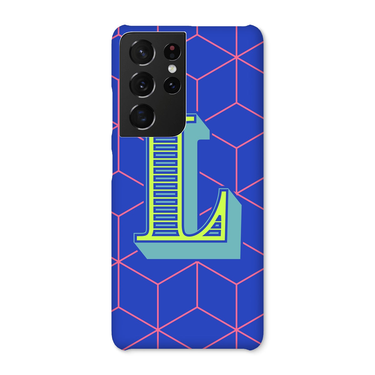 Blue Geo Alphabet Snap Phone Case