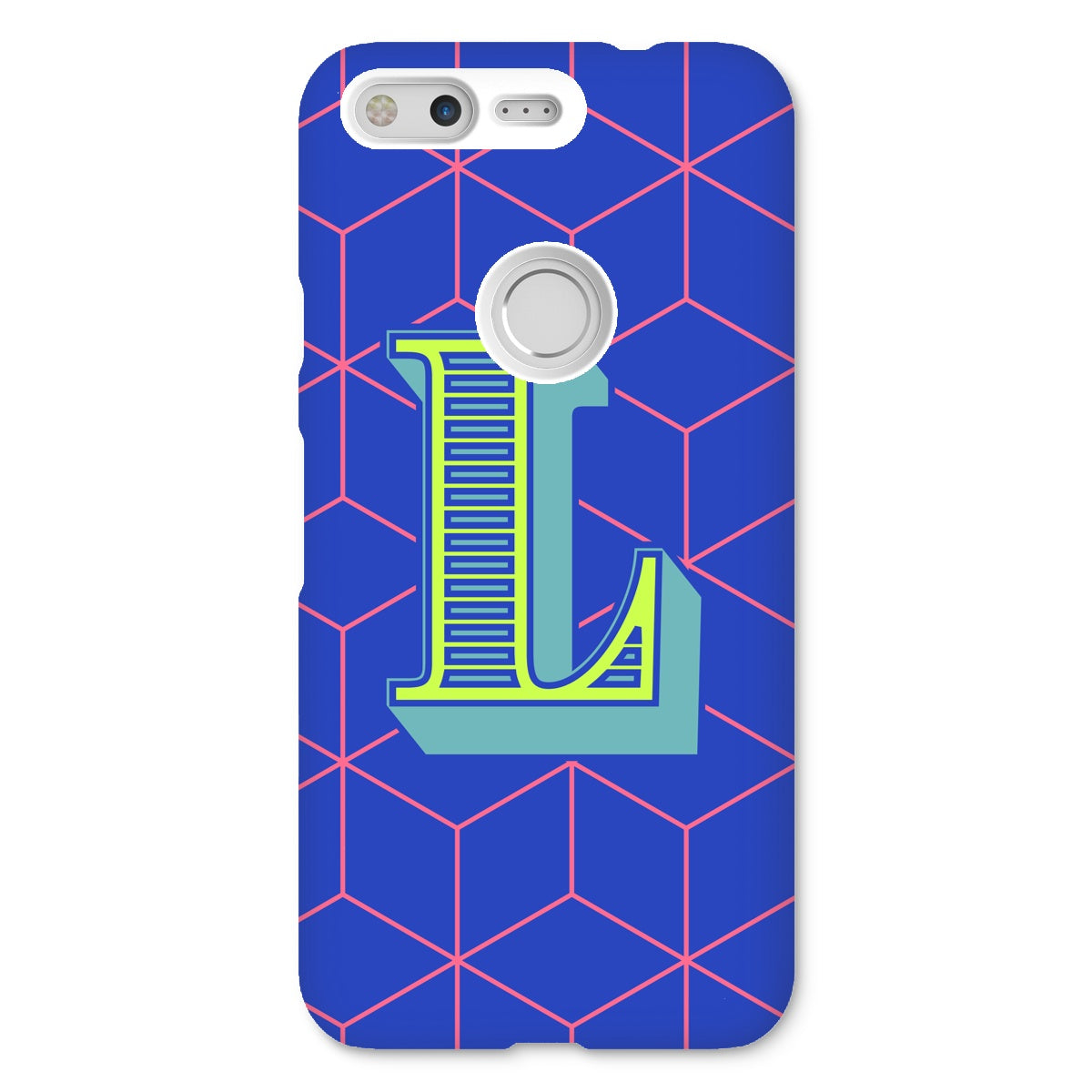 Blue Geo Alphabet Snap Phone Case