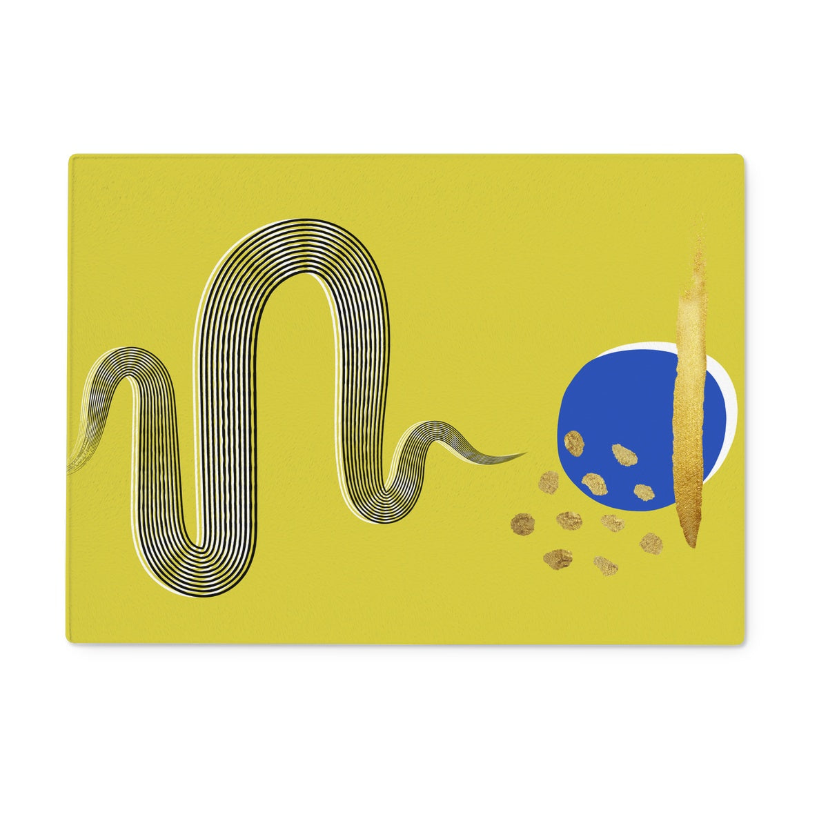 Yellow Snake Modern Glass Chopping Board