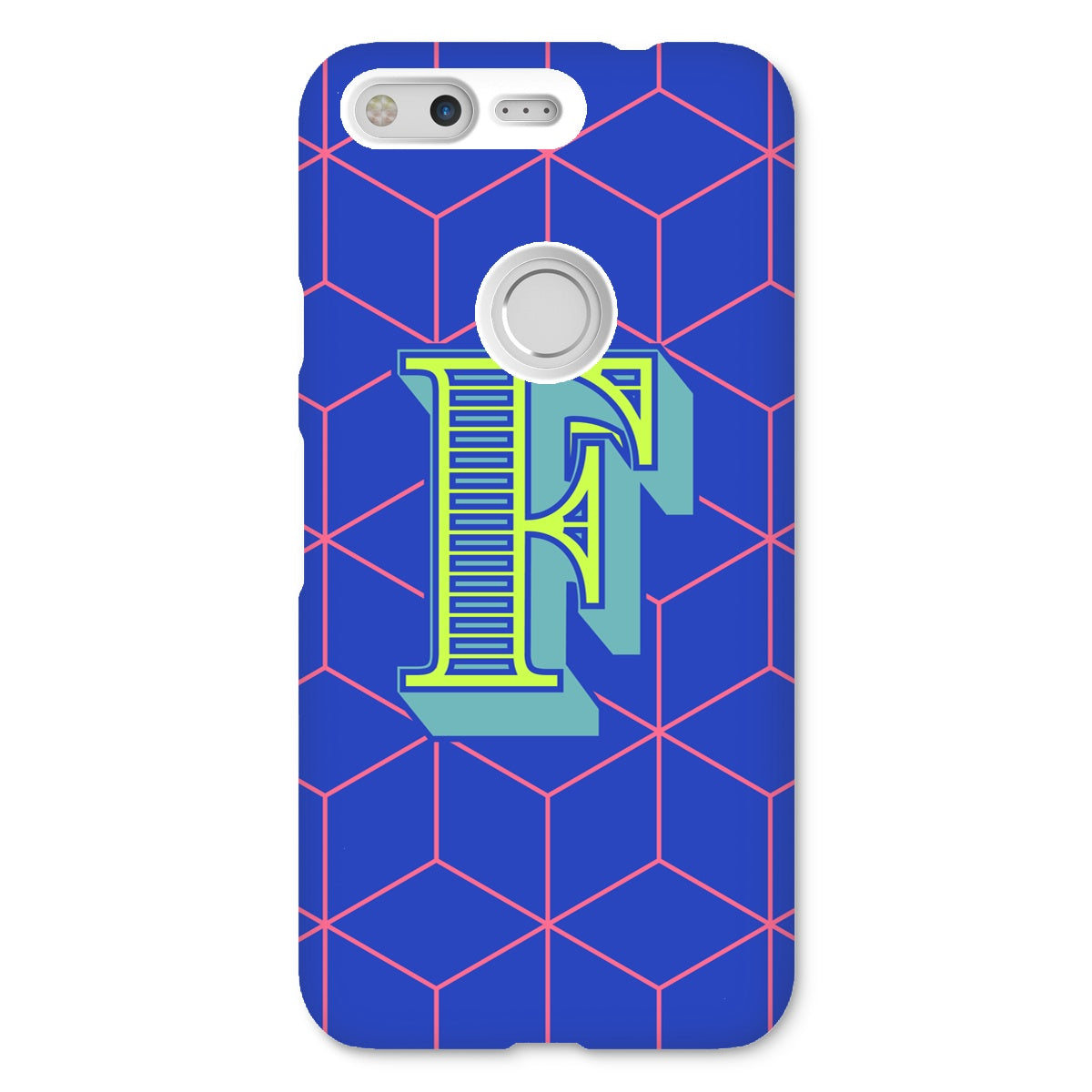 Blue Geo Alphabet Snap Phone Case