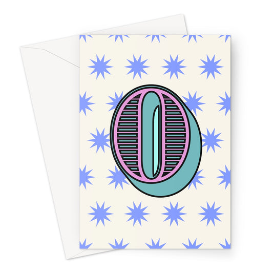 O - Carnival Alphabet Greeting Card