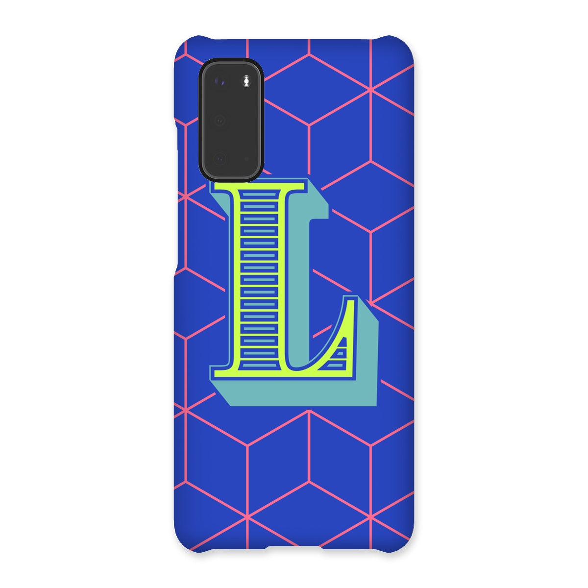 Blue Geo Alphabet Snap Phone Case