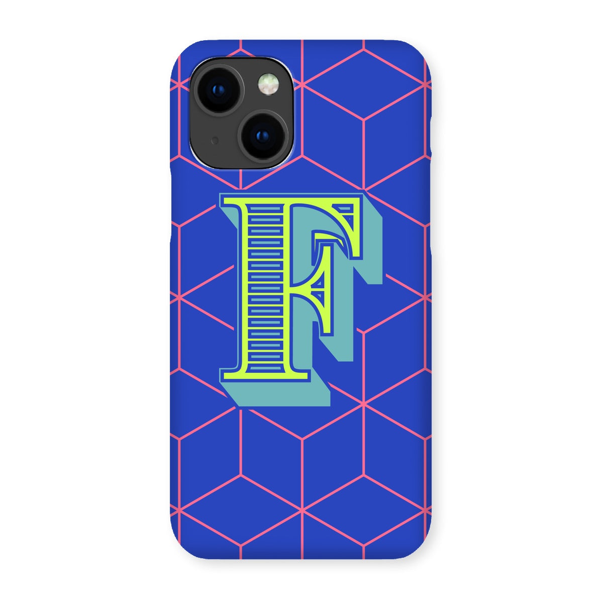 Blue Geo Alphabet Snap Phone Case