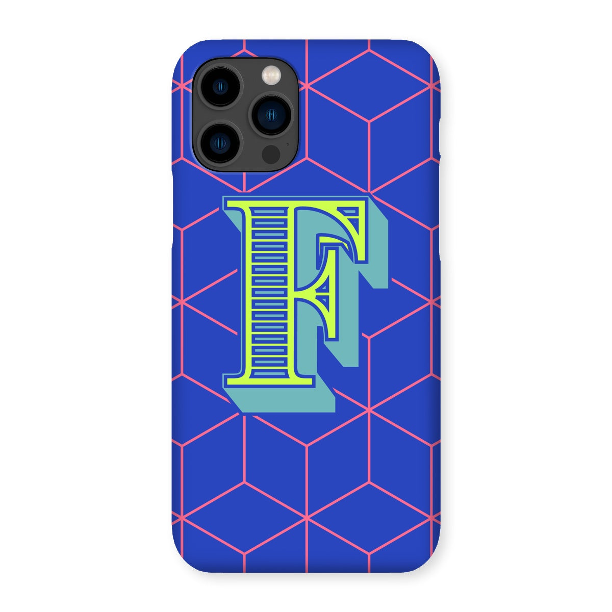 Blue Geo Alphabet Snap Phone Case