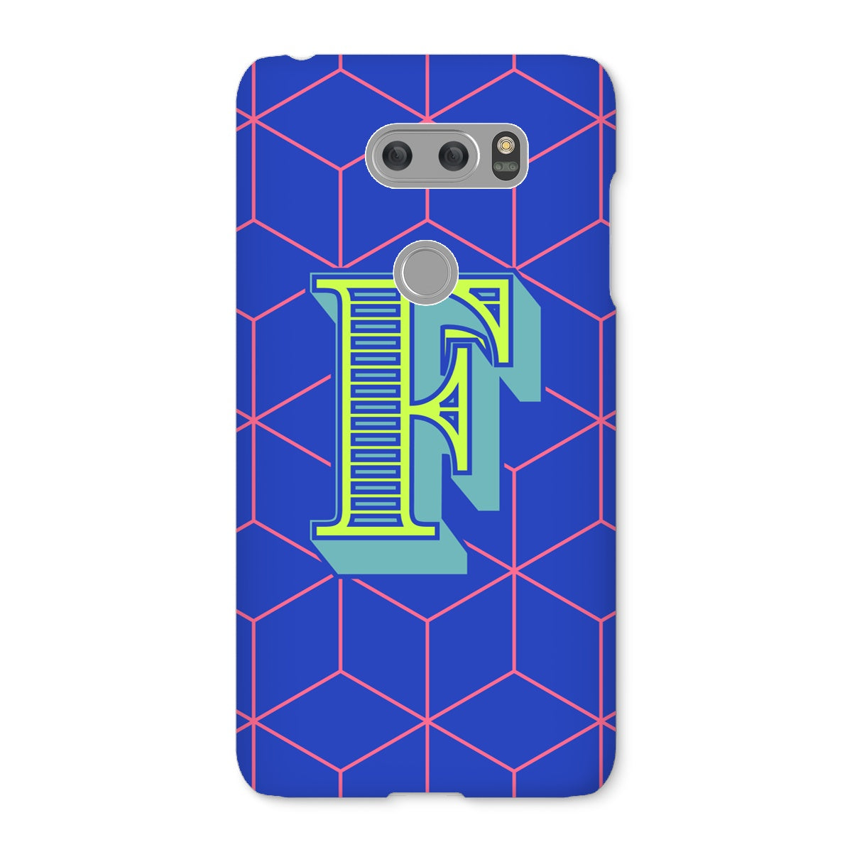 Blue Geo Alphabet Snap Phone Case